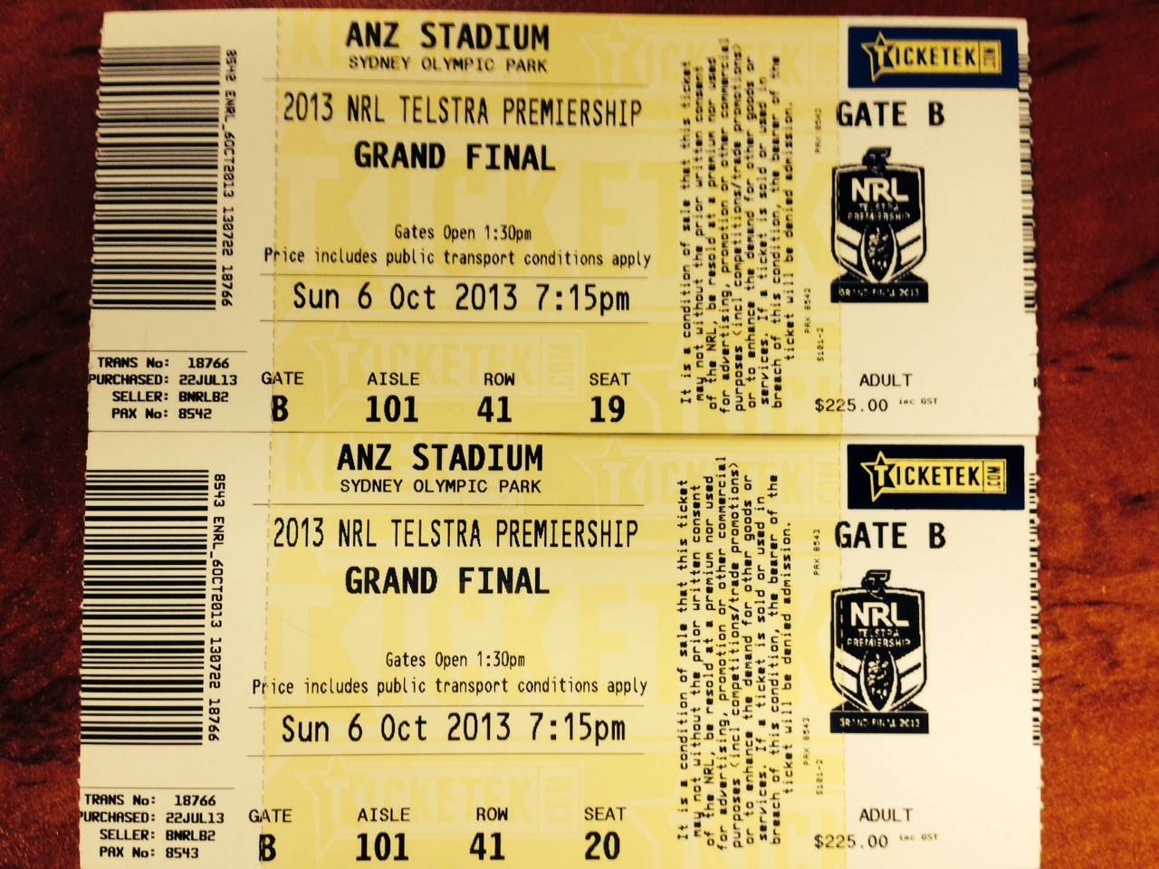 Last chance to bid on two NRL 2013 Grand Final tickets